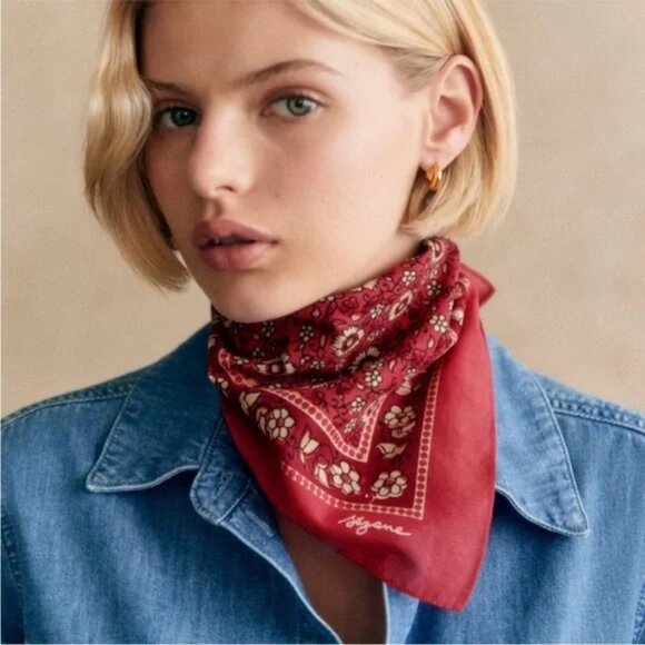 Sezane Accessories - NWT Sezane Gaston Le Foulard Pour La Vie Scarf (Terracotta)